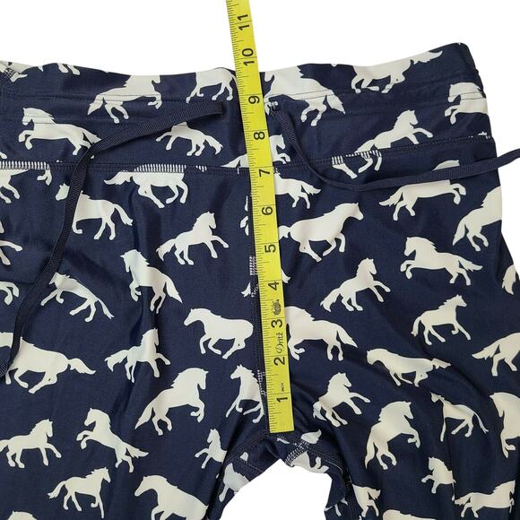 The Upside Leggings Yoga Drawstring Horse SZ 8 Blue White All Over Print - Picture 5 of 8